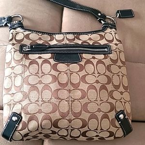 Vintage Coach signature hippie crossbody black and tan